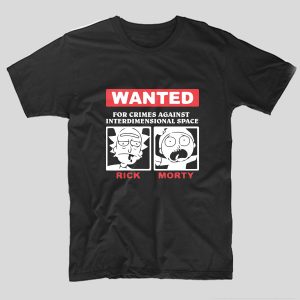 tricou-haios-rick-and-morty-rick-si-morty-wanted-for-crimes-against-interdimensional-space-negru