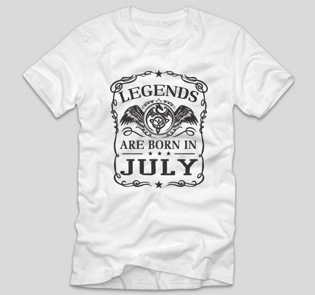 tricou-alb-cu-mesaj-aniversare-luna-nasterii-legends-are-born-in-july