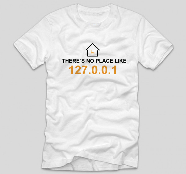 tricou-alb-cu-mesaj-haios-pentru-programatori-theres-no-place-like-home