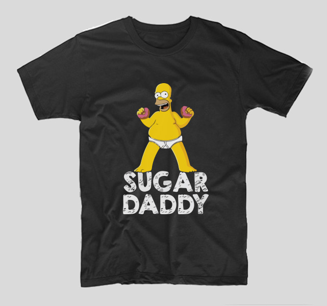tricou-negru-cu-mesaj-haios-the-simpsons-sugar-daddy