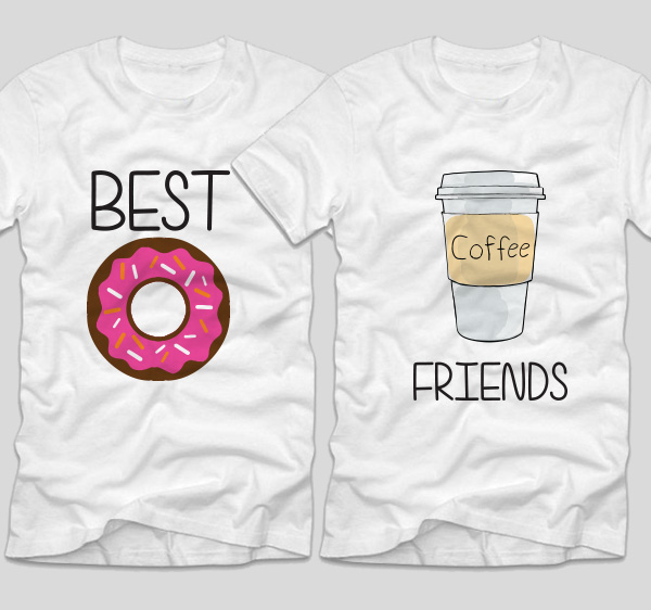 Tricouri cu mesaj BFF Best Coffee - Tricouri cu mesaje