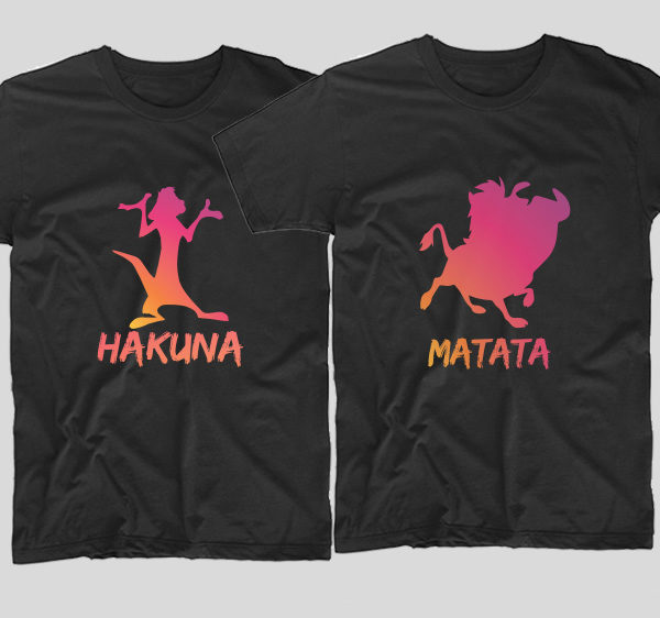 tricouri-negre-cu-mesaje-haioase-hakuna-matata-timon-pumba