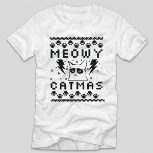 tricou-alb-cu-mesaj-haios-meowy-catmas-rock-angry-cat