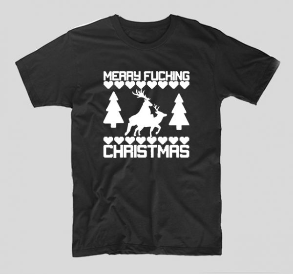 tricou-craciun-merry-christmas-reindeers-negru