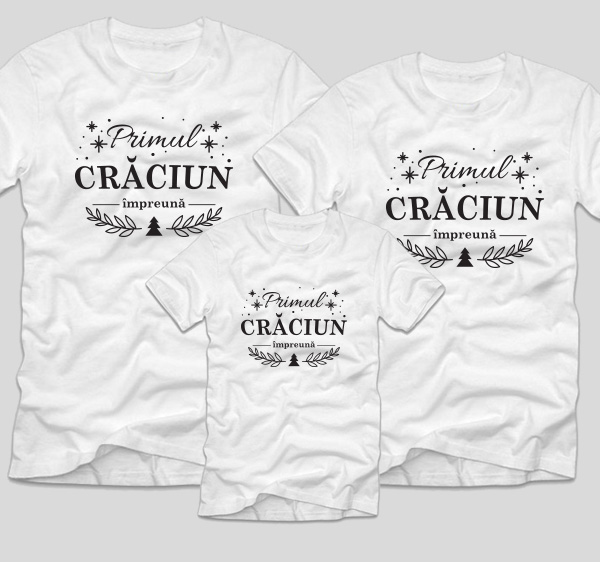 Breeze twist Annual Tricouri Familie Craciun Primul Craciun Impreuna - Tricouri cu mesaje