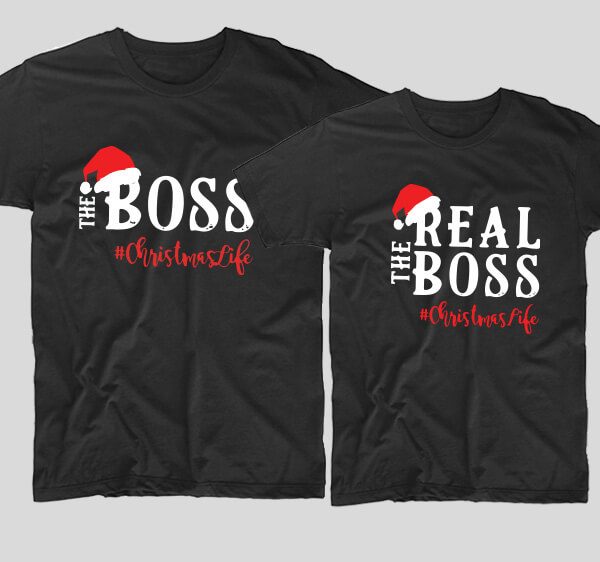 tricouri-craciun-cupluri-boss-the-real-boss-christmas-life-negre