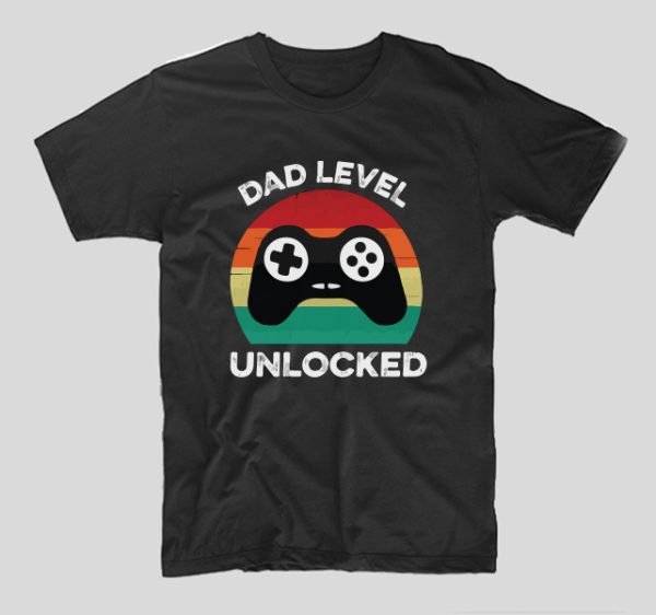 tricou-viitor-tatici-dad-level-unlocked-negru