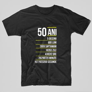Tricou-Aniversare-50-de-ani-Decenii-negru